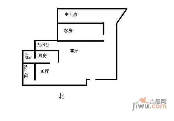 景发花园3室2厅1卫109㎡户型图