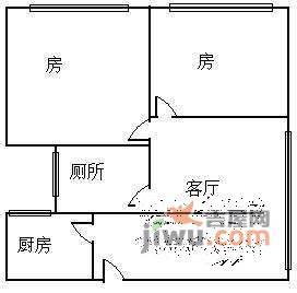 景发花园2室2厅1卫86㎡户型图