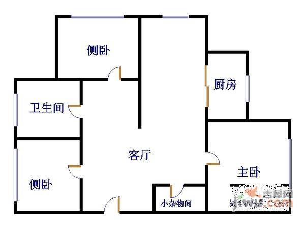 新安湖花园3室2厅1卫93㎡户型图