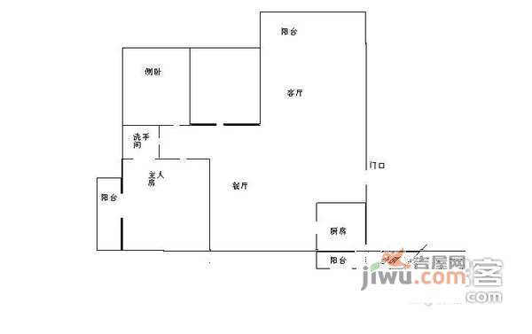 新安湖花园3室2厅1卫93㎡户型图