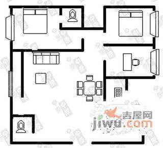 新安湖花园3室2厅2卫91㎡户型图