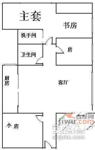 景新花园3室2厅1卫97㎡户型图