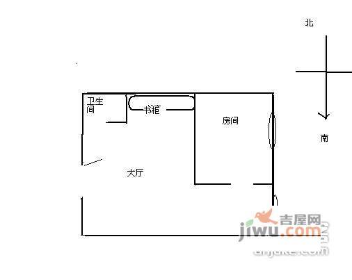 阁林网苑1室1厅1卫53㎡户型图