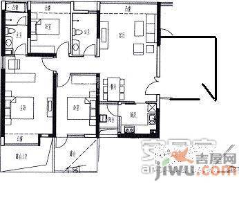 丰润花园3室2厅1卫90㎡户型图