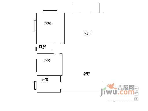 泊林花园2室2厅1卫户型图