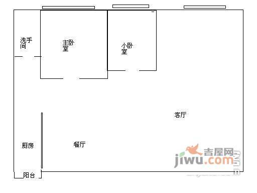 泊林花园2室1厅1卫68㎡户型图