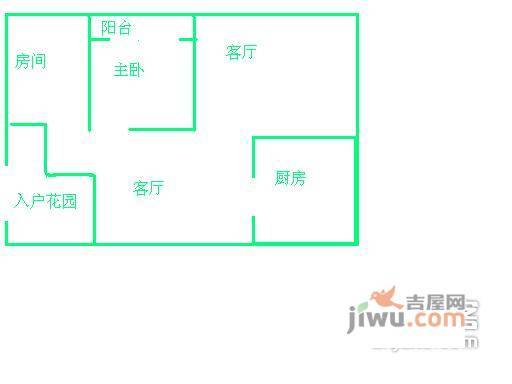 泊林花园2室1厅1卫68㎡户型图