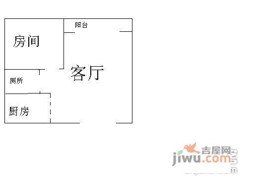 泊林花园1室1厅1卫47㎡户型图