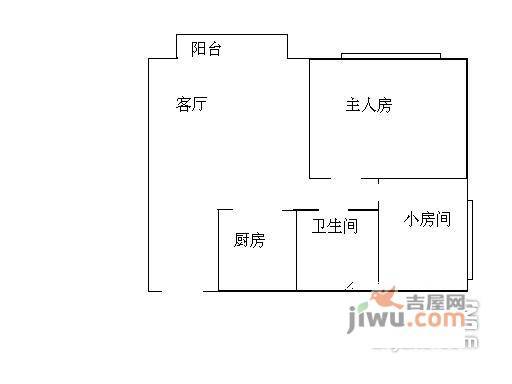 泊林花园2室2厅1卫户型图