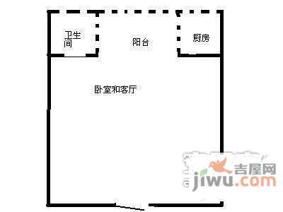 鹏益花园1室0厅1卫34㎡户型图