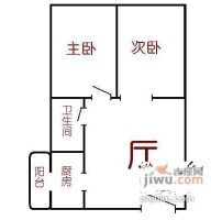 中城天邑花园2室1厅1卫68㎡户型图