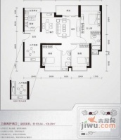 中城天邑花园3室2厅1卫114㎡户型图