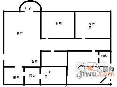 桐景花园3室2厅2卫106㎡户型图