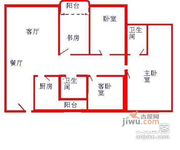 桐景花园4室2厅2卫131㎡户型图