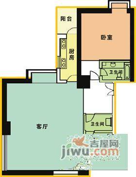 菁英趣庭1室1厅1卫48㎡户型图