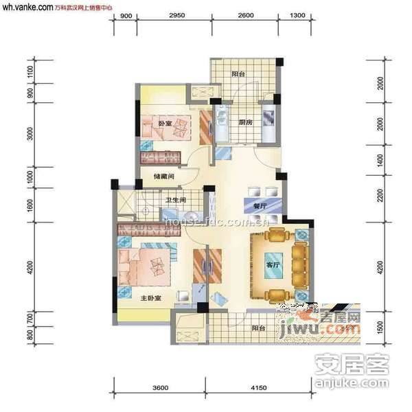 香榭里花园二期2室2厅1卫户型图