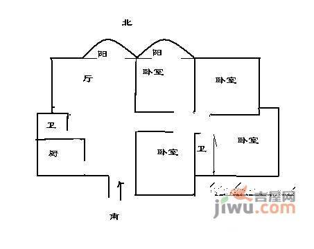 雍翠华府4室2厅2卫130㎡户型图