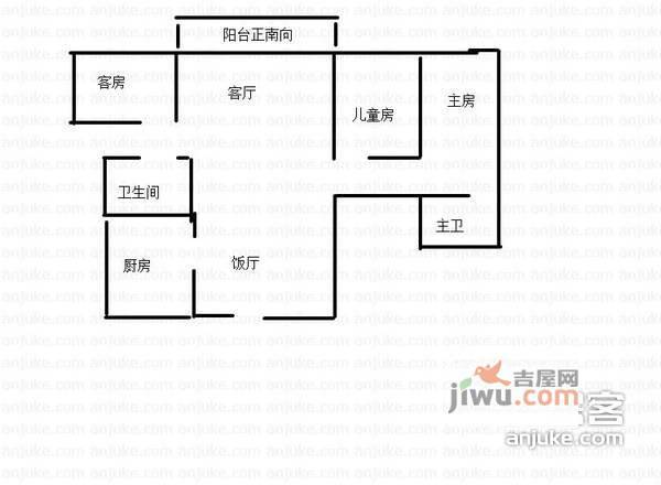 汇锦名园3室2厅2卫户型图