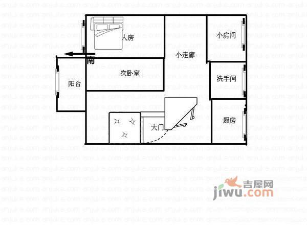 汇锦名园3室2厅1卫户型图