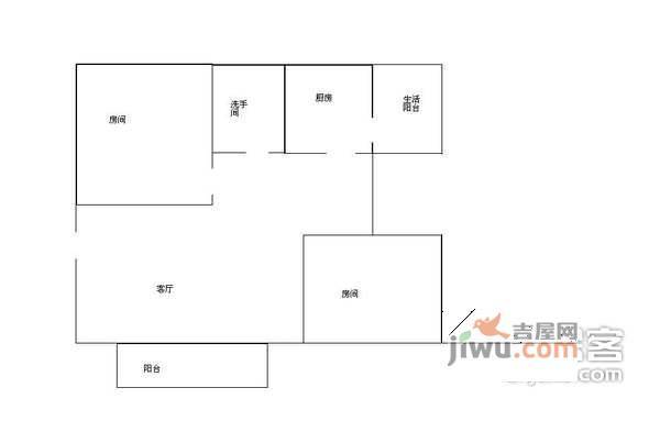 滨城新村2室2厅1卫户型图