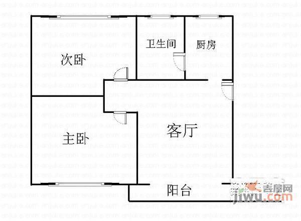 滨城新村2室2厅1卫户型图