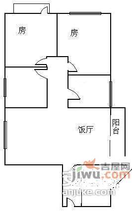 景龙大厦3室2厅2卫90㎡户型图