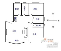 翠湖花园3室2厅2卫85㎡户型图