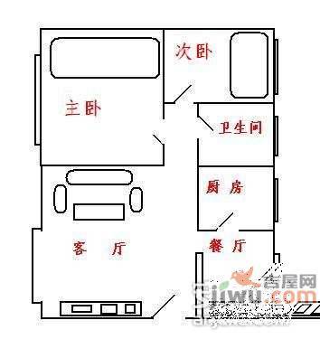 金域豪庭2室1厅1卫77㎡户型图