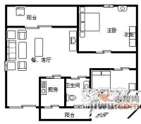 金域豪庭2室2厅1卫85㎡户型图