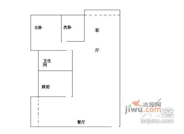 金域豪庭2室2厅1卫85㎡户型图