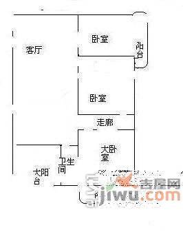 金域豪庭3室1厅1卫77㎡户型图