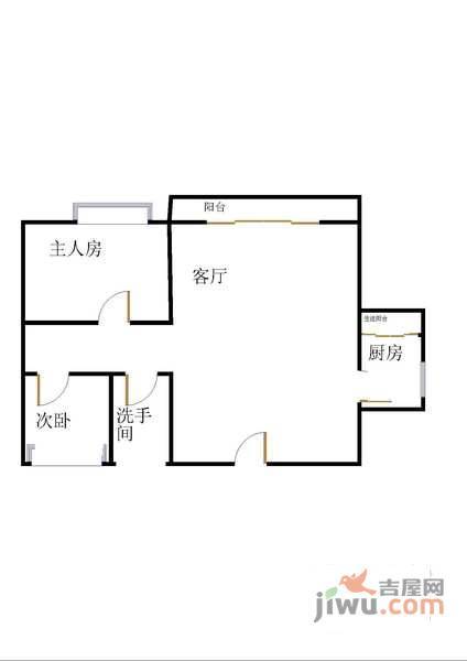 麒麟花园B区3室1厅1卫85㎡户型图