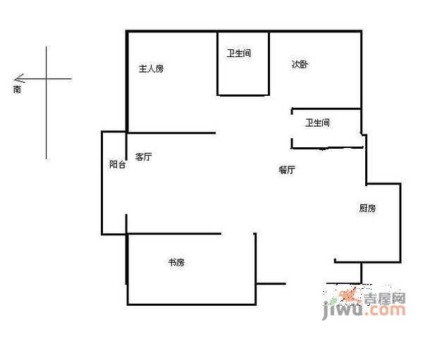 锦绣江南三期3室2厅2卫100㎡户型图