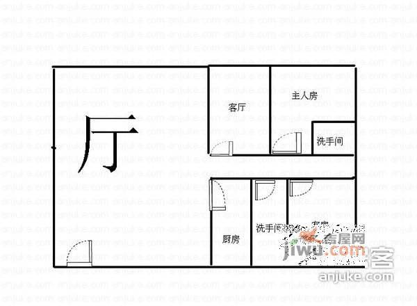 翠拥华庭3室2厅2卫99㎡户型图