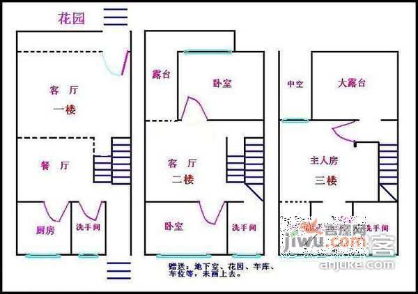 天健现代城5室2厅3卫220㎡户型图