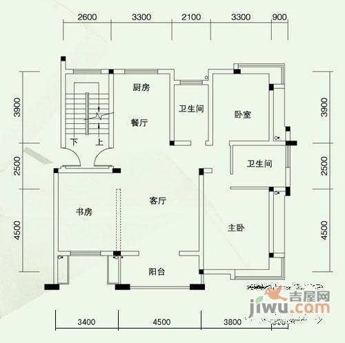 天健现代城3室2厅2卫133㎡户型图