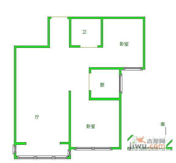 九州家园二期2室2厅1卫82㎡户型图