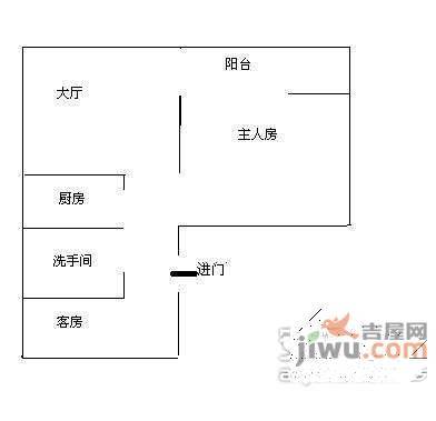 彩世界家园1室1厅1卫49㎡户型图