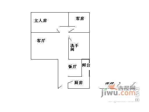 彩世界家园2室2厅1卫74㎡户型图