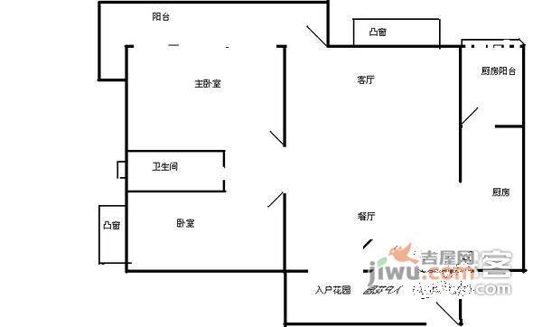 星河丹堤2室2厅2卫户型图