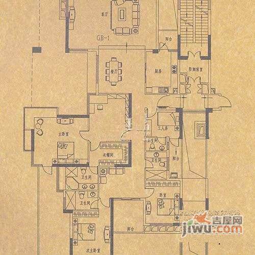 星河丹堤6室2厅3卫279㎡户型图