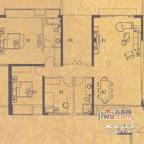 星河丹堤6室2厅2卫213㎡户型图