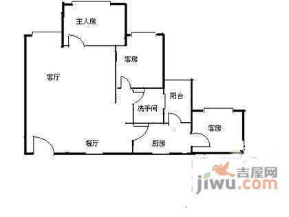 金色都汇3室2厅2卫68㎡户型图