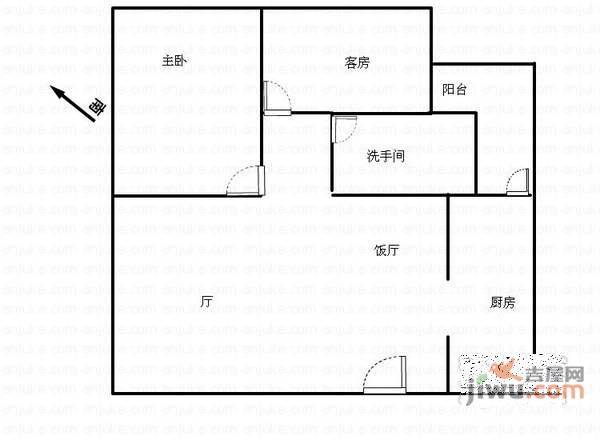 金色都汇2室1厅1卫70㎡户型图