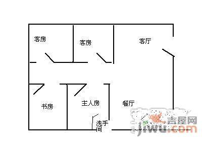 群星广场4室2厅1卫208㎡户型图