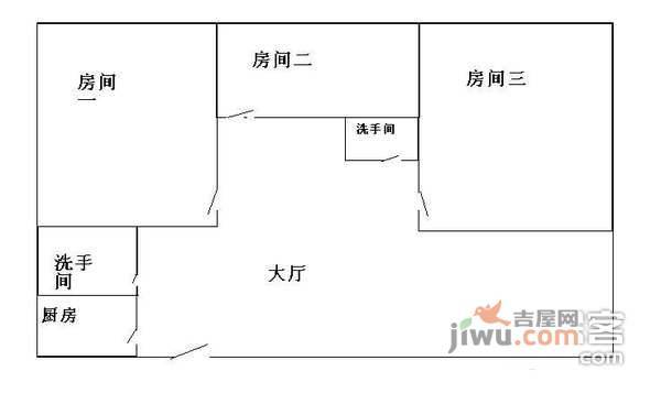 群星广场3室1厅1卫108㎡户型图