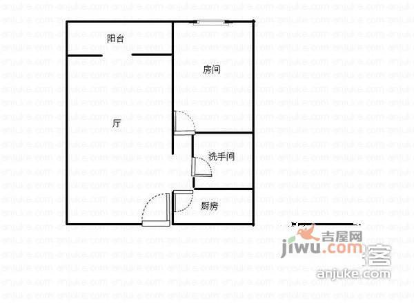 群星广场1室1厅1卫户型图