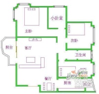 丰泽湖山庄4室2厅1卫128㎡户型图