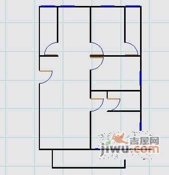 都市名园3室1厅1卫86㎡户型图