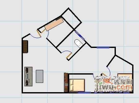 都市名园2室1厅1卫83㎡户型图